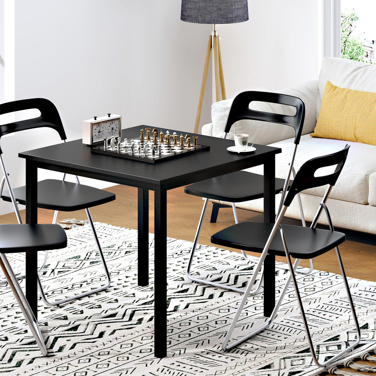 Small Square Dining Table 31.5inch Black E7944