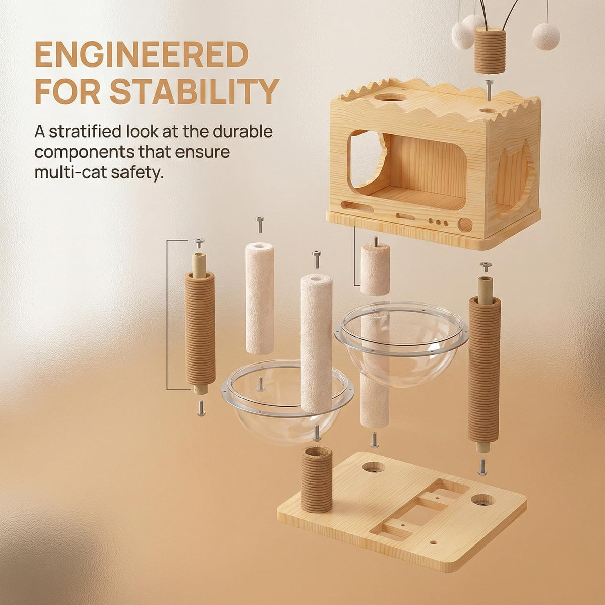 67" Cat Tree Tower with Clear Space Capsule R624133