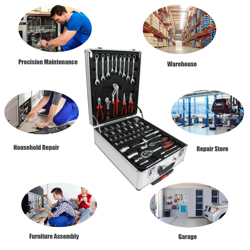 899-Piece Household Tool Set with Rolling Case V646
