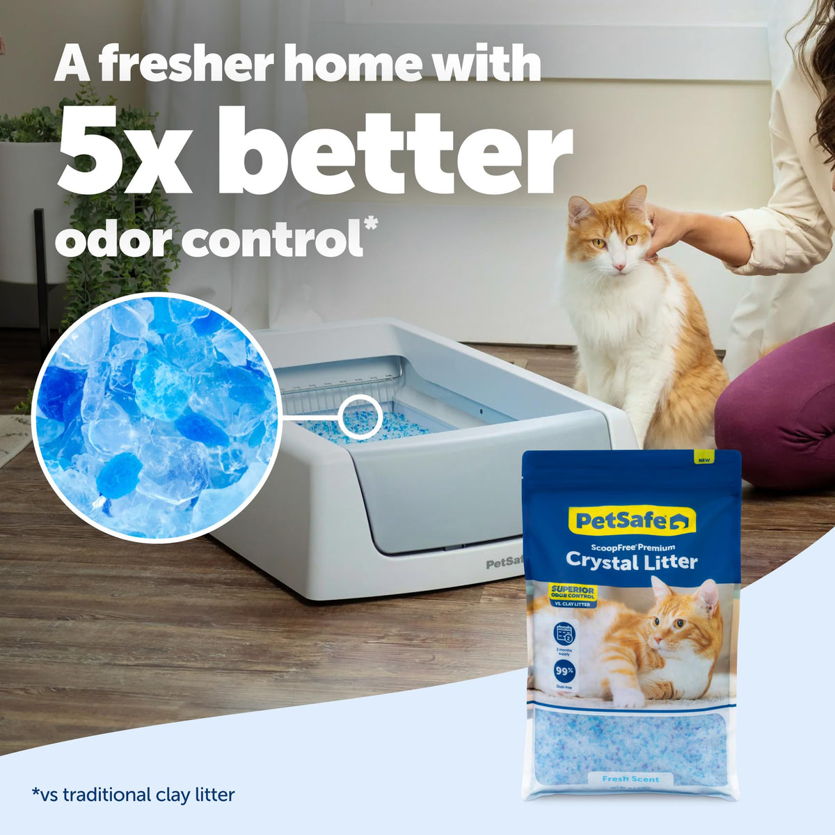 Odor Control Crystal Cat Litter, Fresh Scent, 8 Lb Bag S8939
