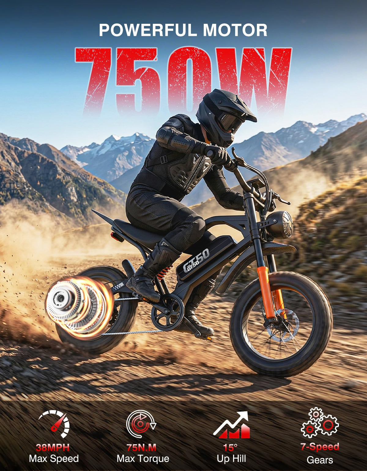 5500W Electric Dirt Bike with 48V 30AH Battery Z51788