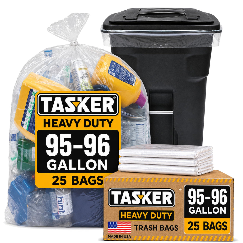 95-100 Gallon Clear Heavy Duty Trash Bags J8294