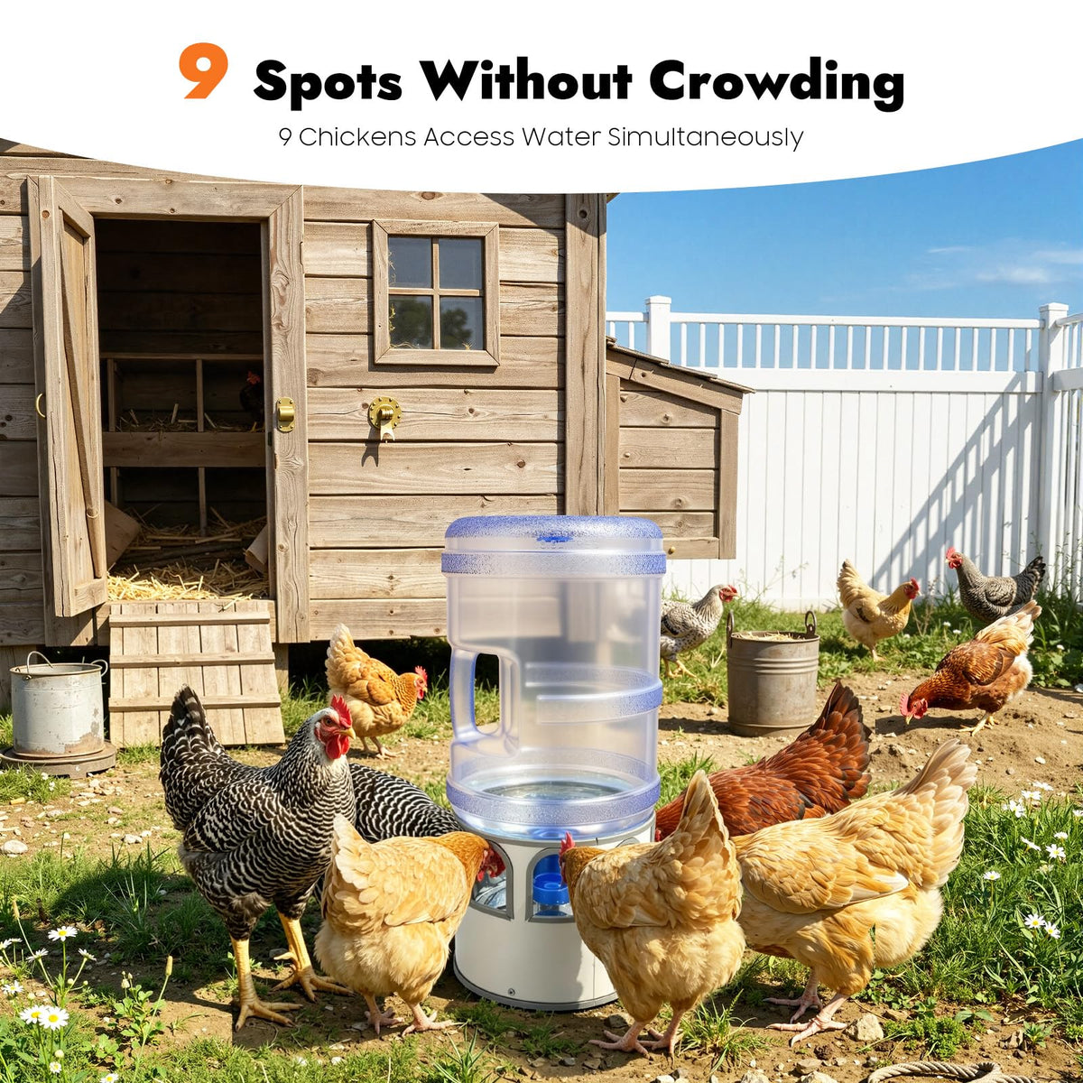 80W Heated Poultry Chicken Waterer 5 Gallon L569