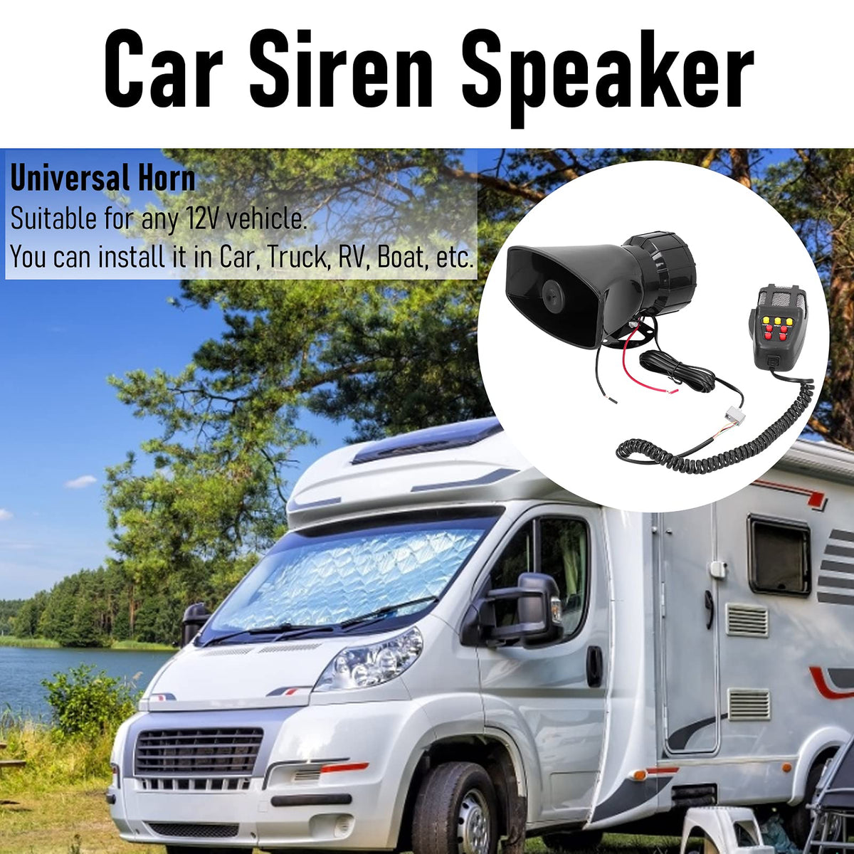 Car Siren Speaker Alarm Horn 7 Tone H200010