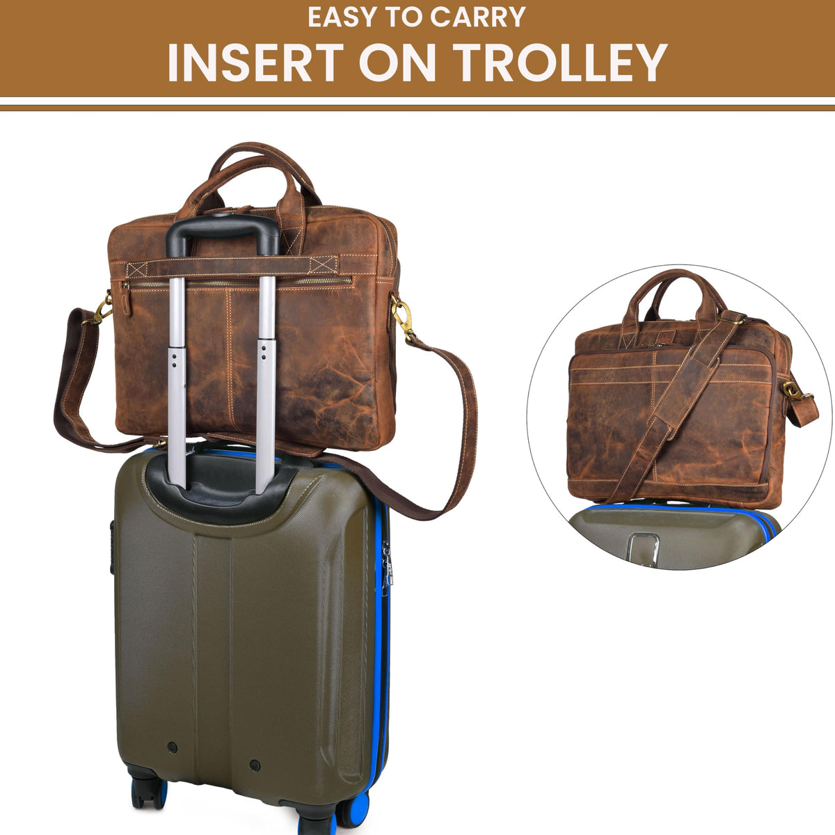 Full Grain Leather Messenger Bag G62992