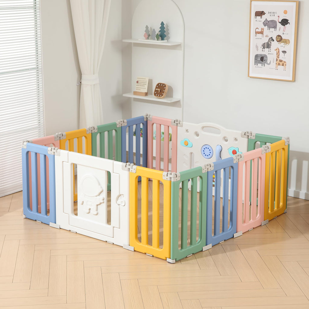 Foldable 14 Panels Baby Playpen D70625