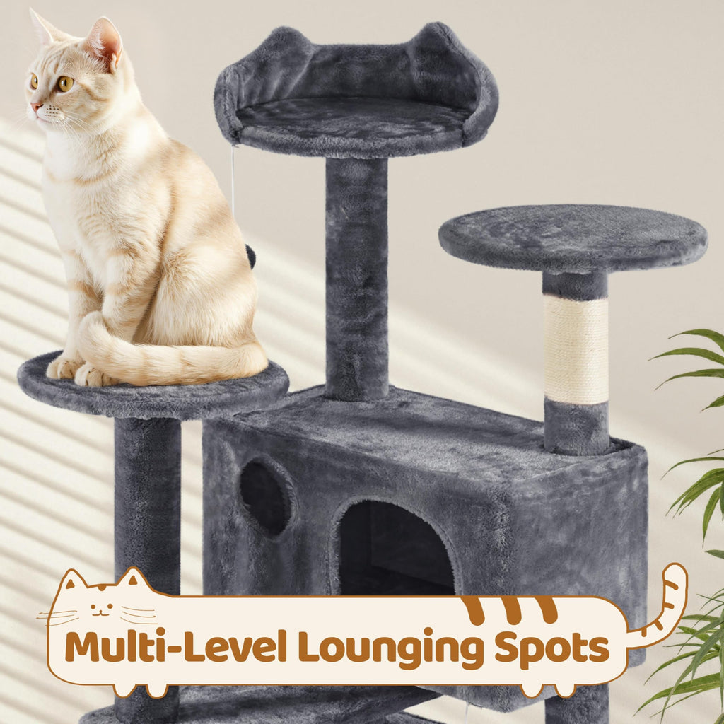 70in Multi-Level Cat Tree with Sisal Scratching Posts B672404