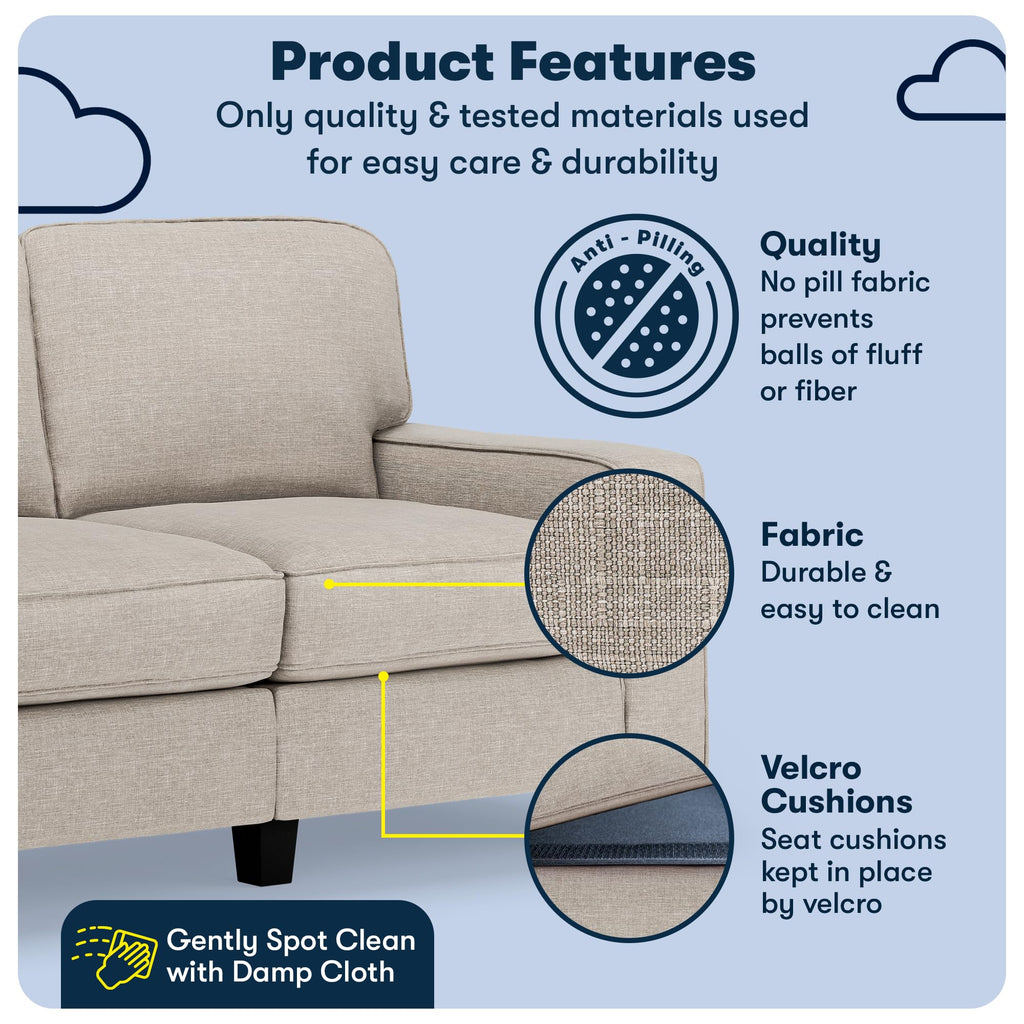 Light Gray Polyester Sofa E46813