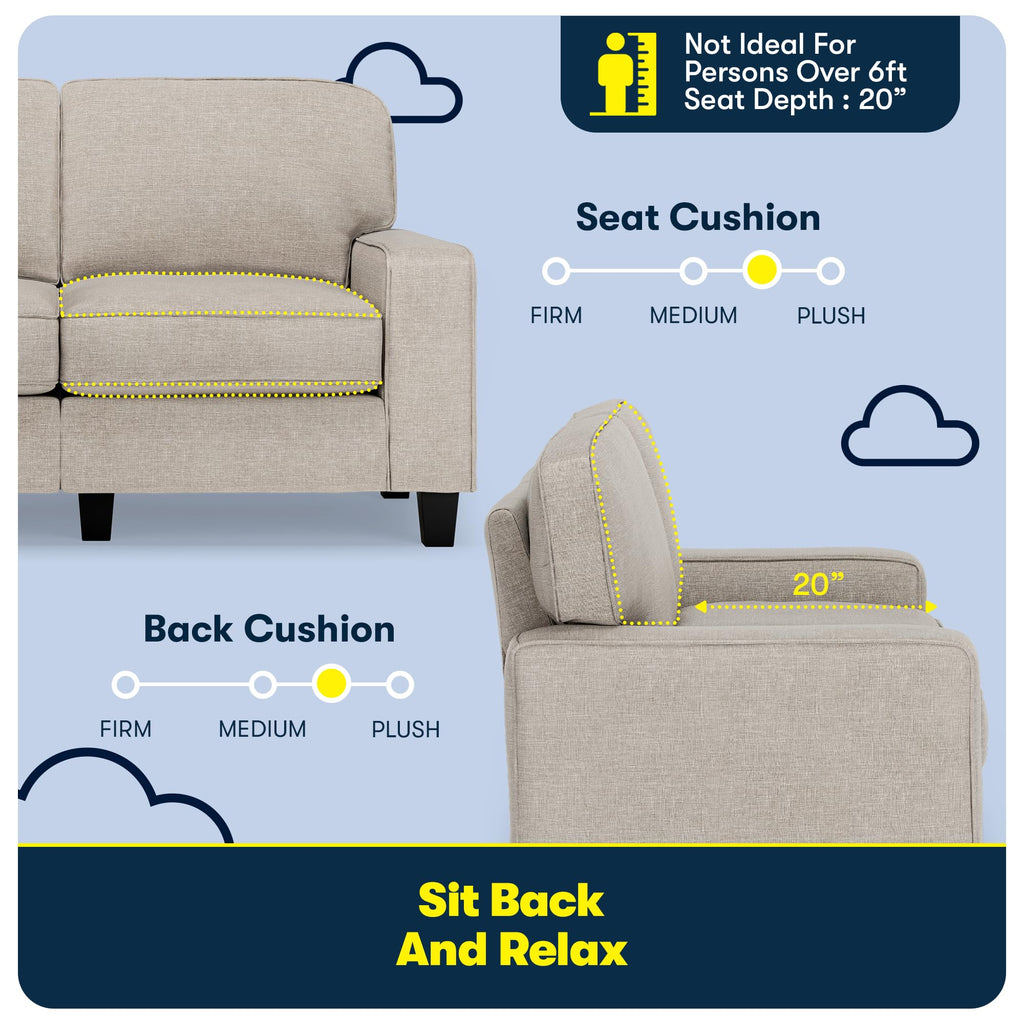 Light Gray Polyester Sofa E46813