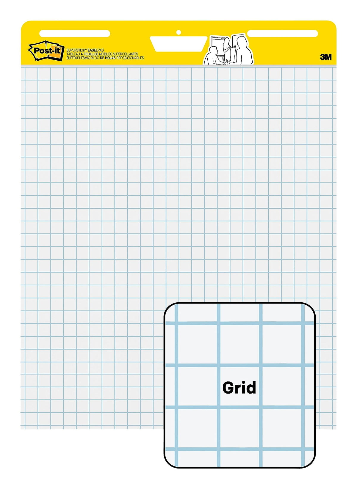 Super Sticky Easel Pad 25-Inch x 30-Inch White with Grid 30 Sheets/Pad N958