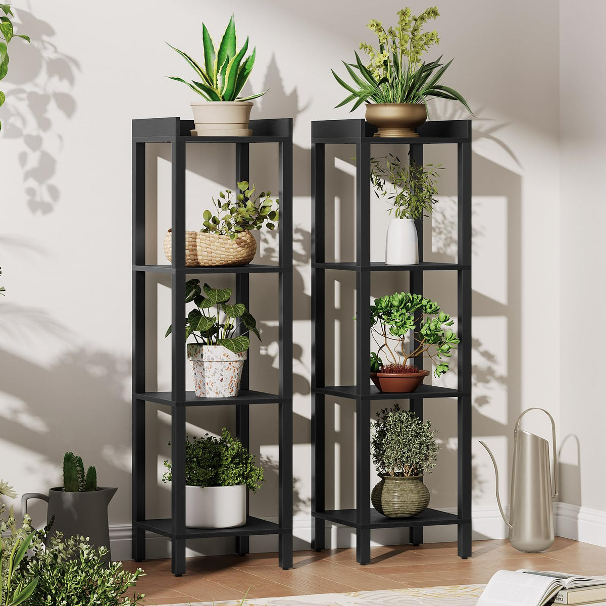 Black 4-Tier Wooden Bookcase A770