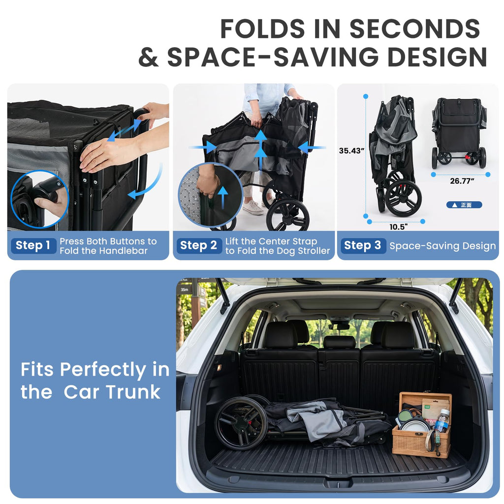 Large Foldable Dog Stroller A10576