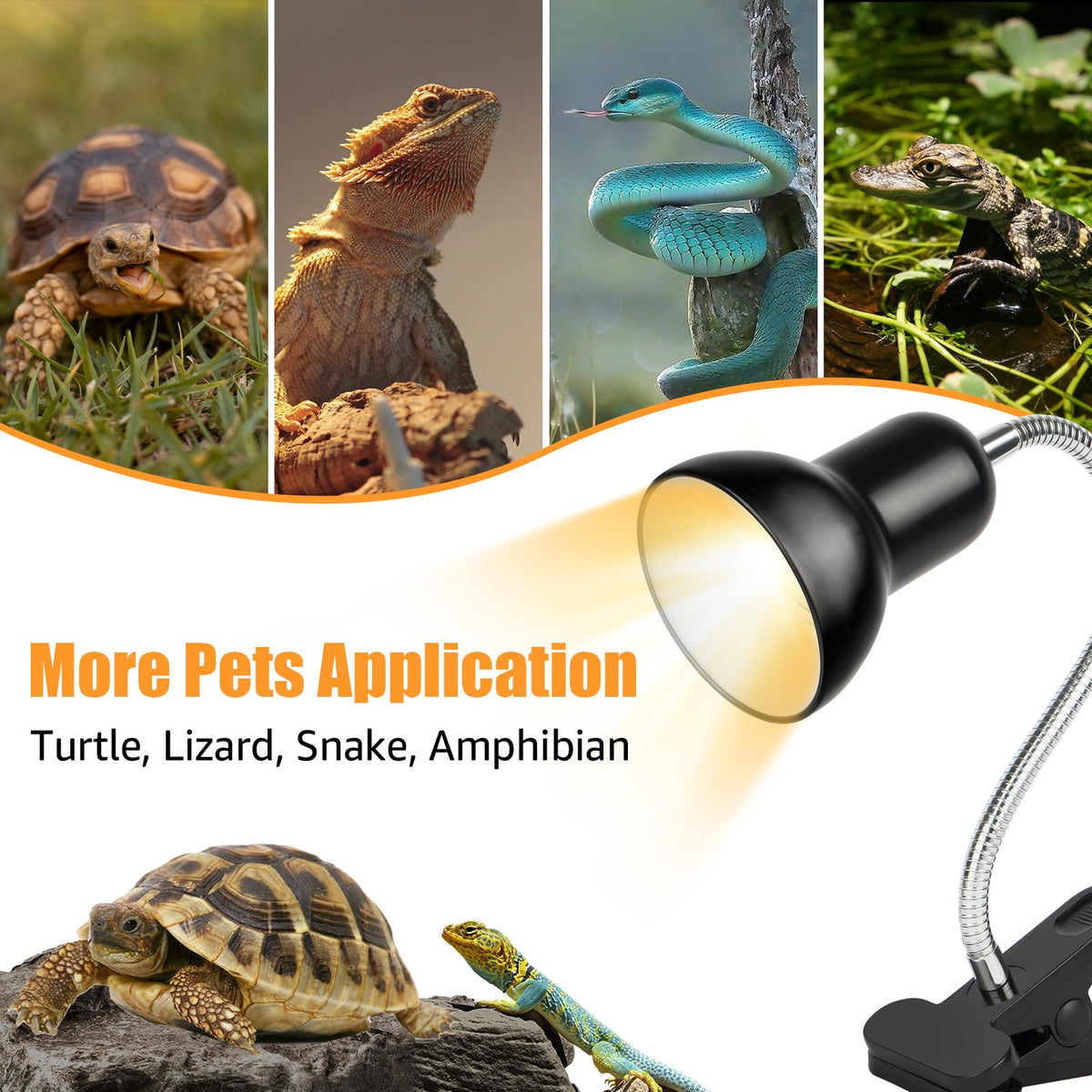 Reptile Heat Lamp UVA/UVB Light with 25W and 50W Bulbs P88451