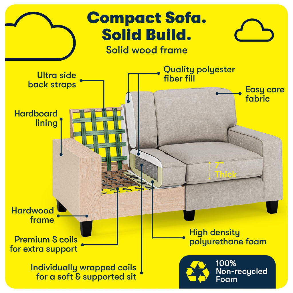 Light Gray Polyester Sofa E46813