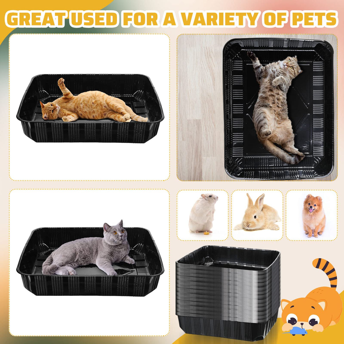 50 Pack Disposable Cat Litter Box X29308