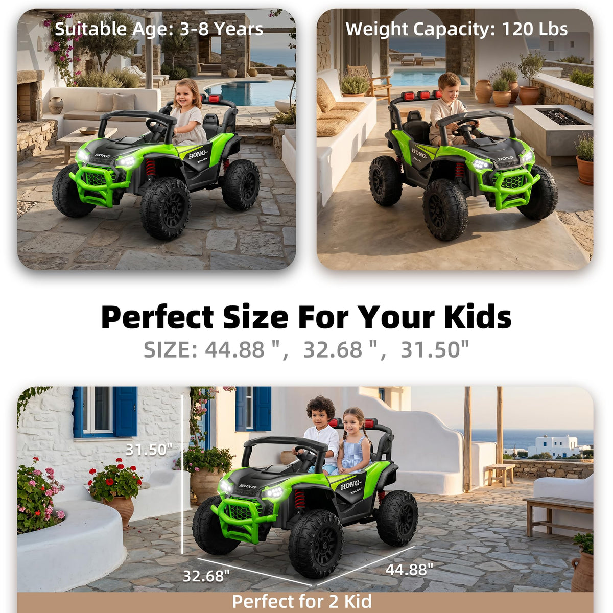 24V Two-Seater Kids UTV Off-Road Electric Car U193
