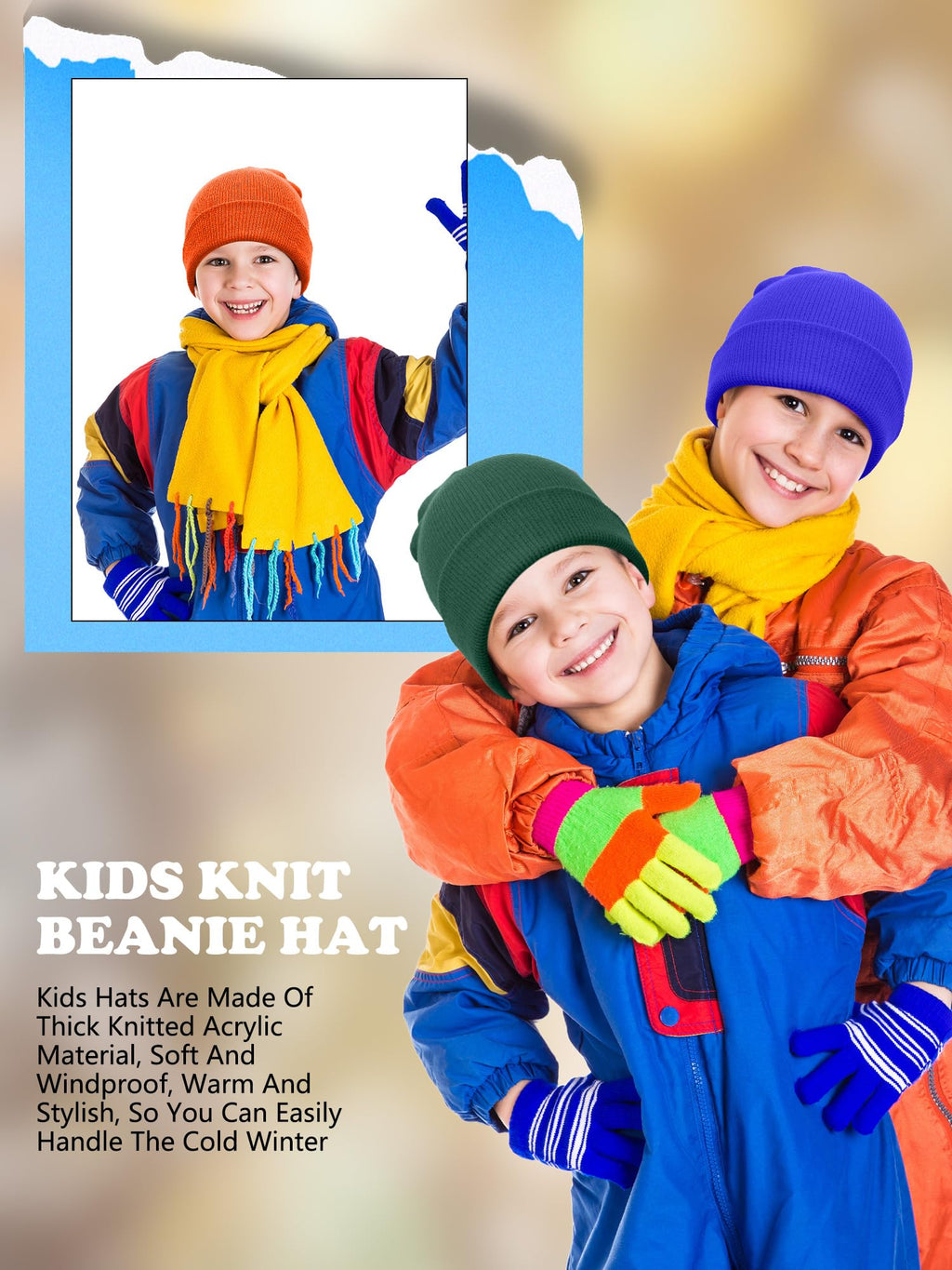 30 Pack Kids Winter Knit Beanies D385499