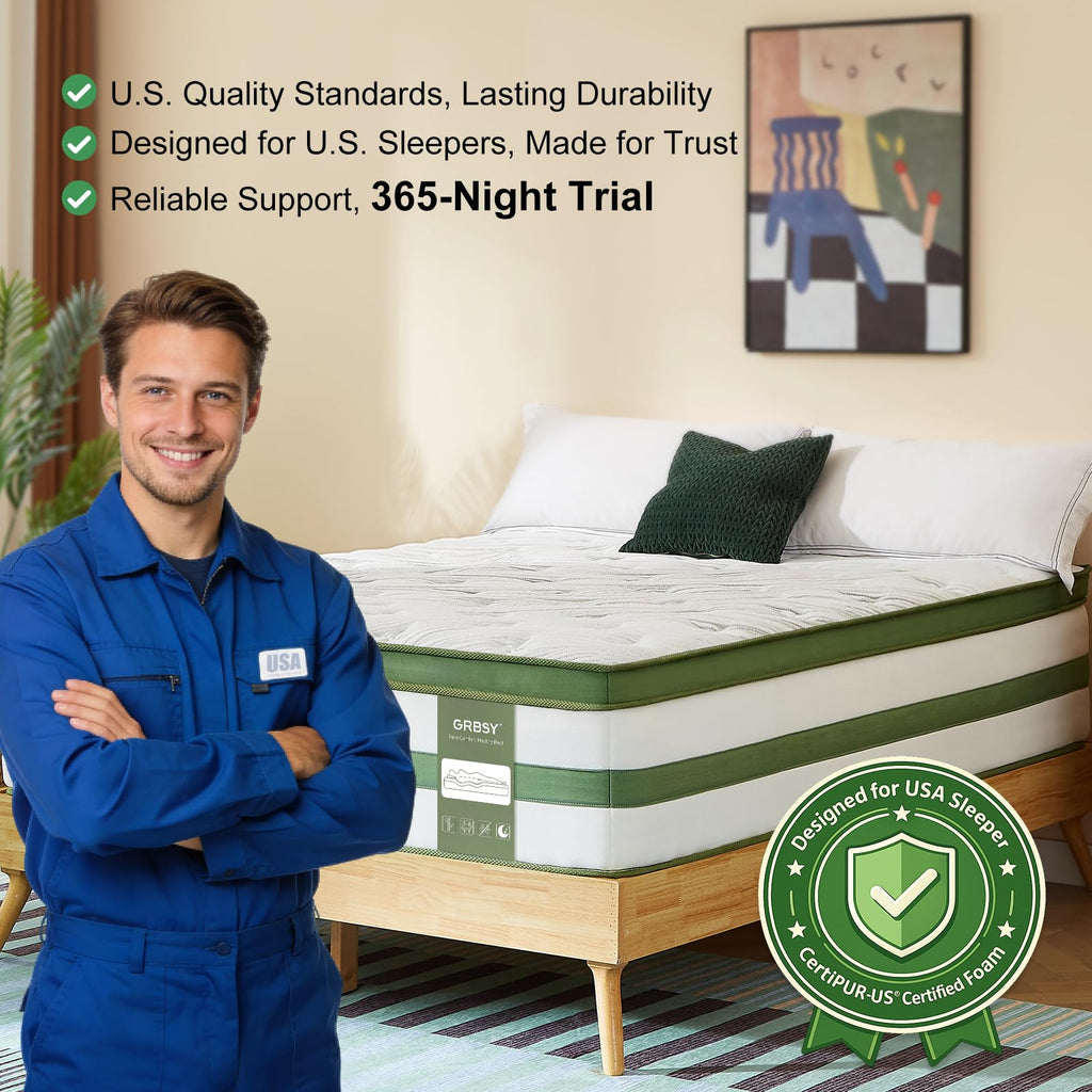 14 Inch Hybrid Memory Foam Full Size Mattress S327403