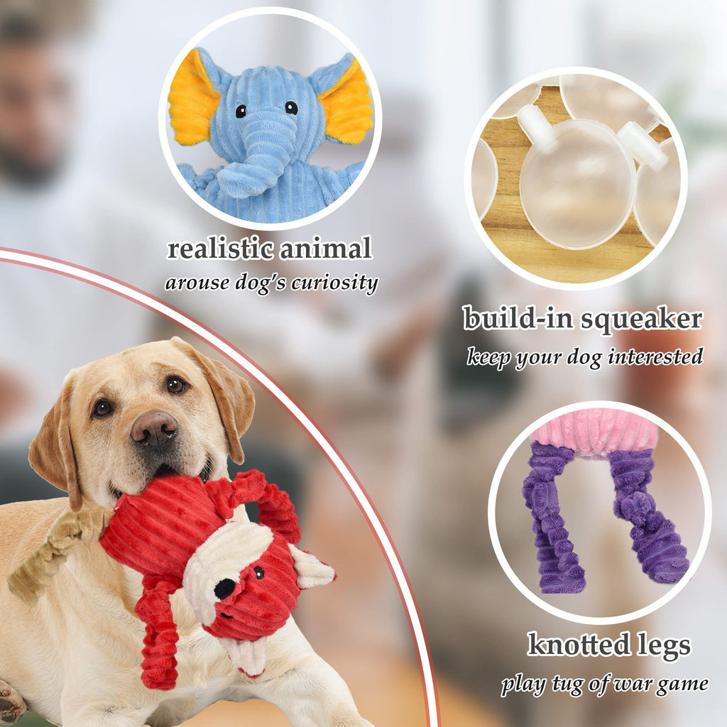 5 Pack Stuffed Squeaky Plush Dog Toys R3385