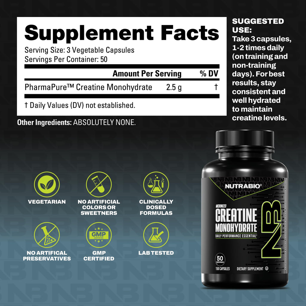 Micronized Creatine Monohydrate Capsules V723