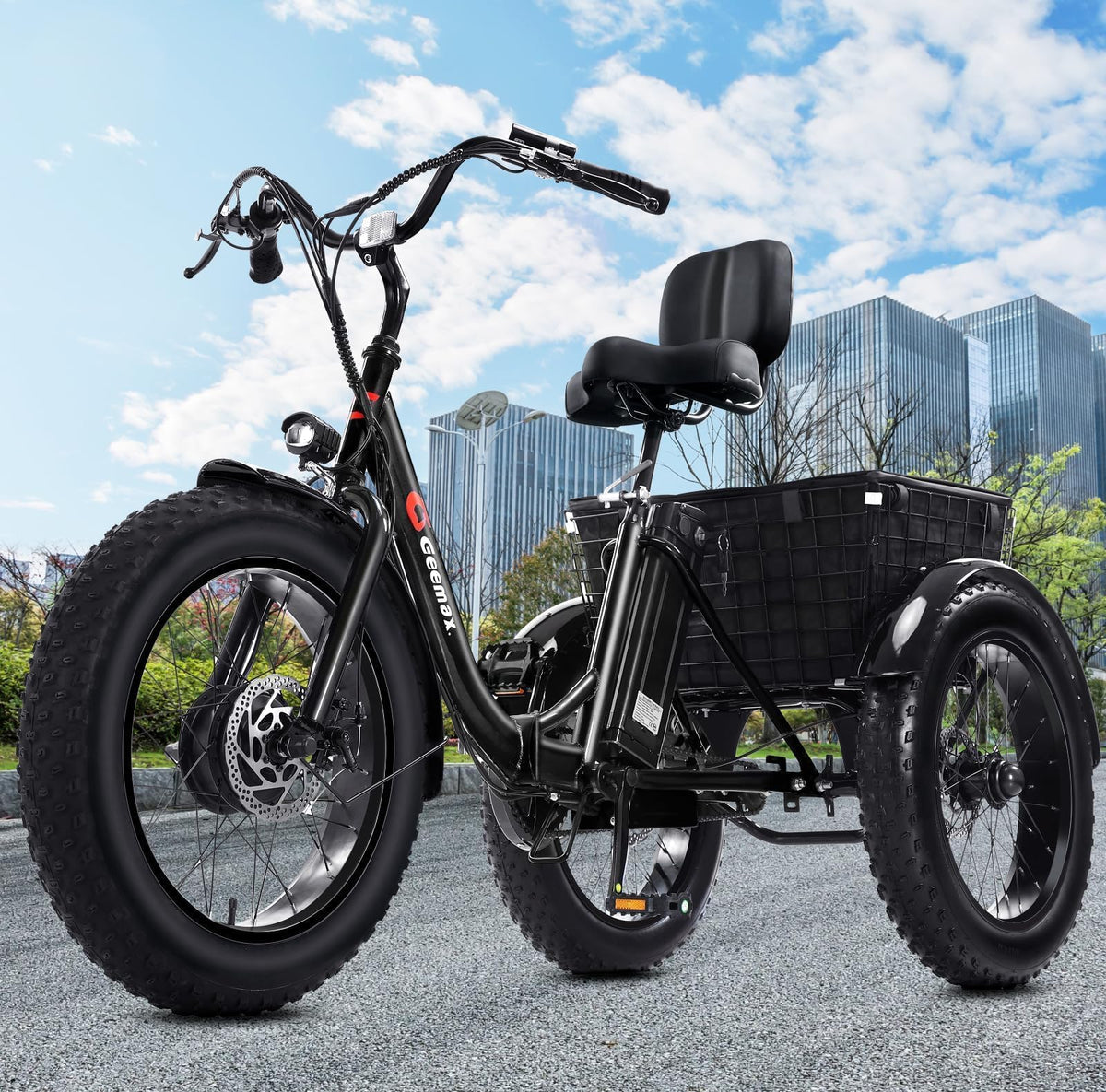 Folding Electric Tricycle for Adults, 20"x4" Fat Tire, Peak 500W 36V13Ah U1674