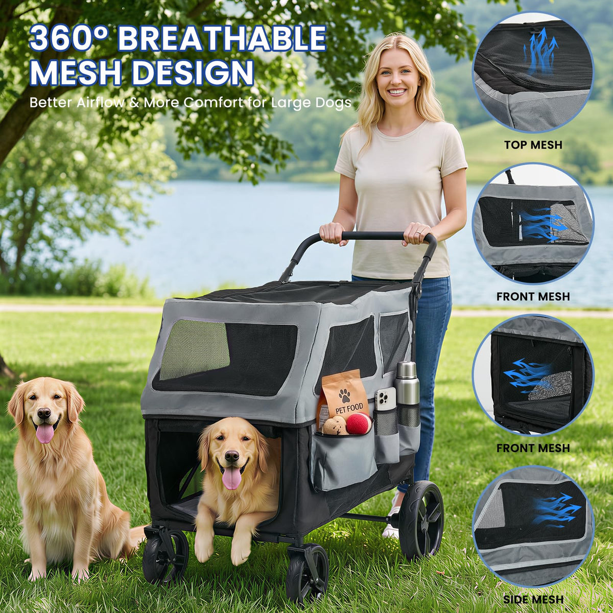Large Foldable Dog Stroller A10576