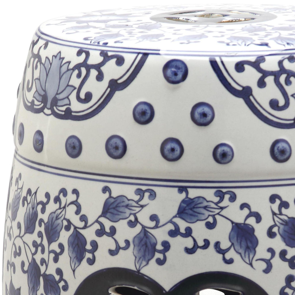 Blue White Ceramic Garden Stool R2588