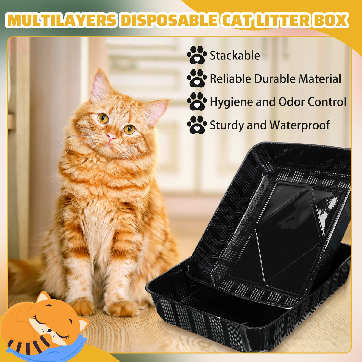 50 Pack Disposable Cat Litter Box X29308