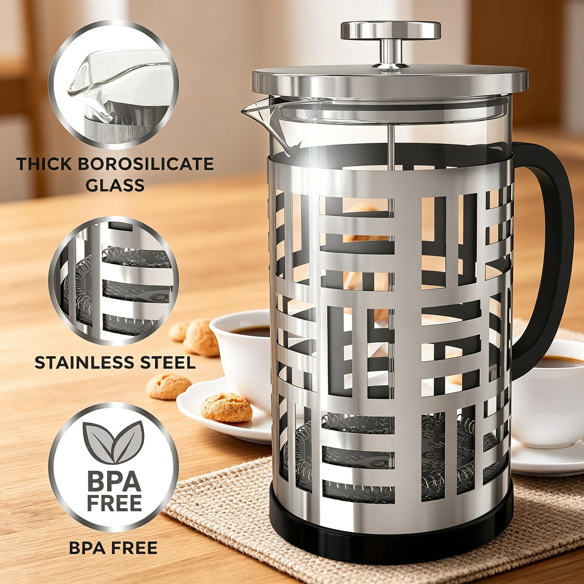 34 oz Brushed Stainless French Press A561683