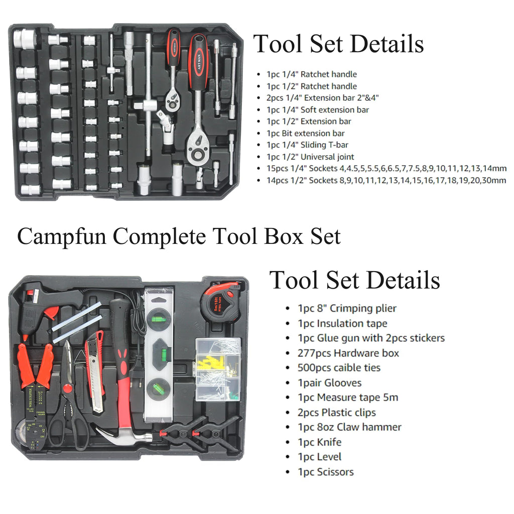 899-Piece Household Tool Set with Rolling Case V646