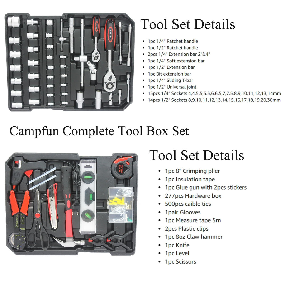 899-Piece Household Tool Set with Rolling Case V646