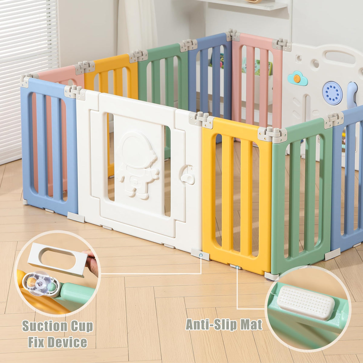 Foldable 14 Panels Baby Playpen D70625