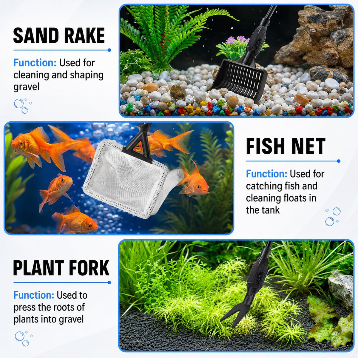 7 in 1 Aquarium Cleaning Kit with Adjustable Long Handle D37797