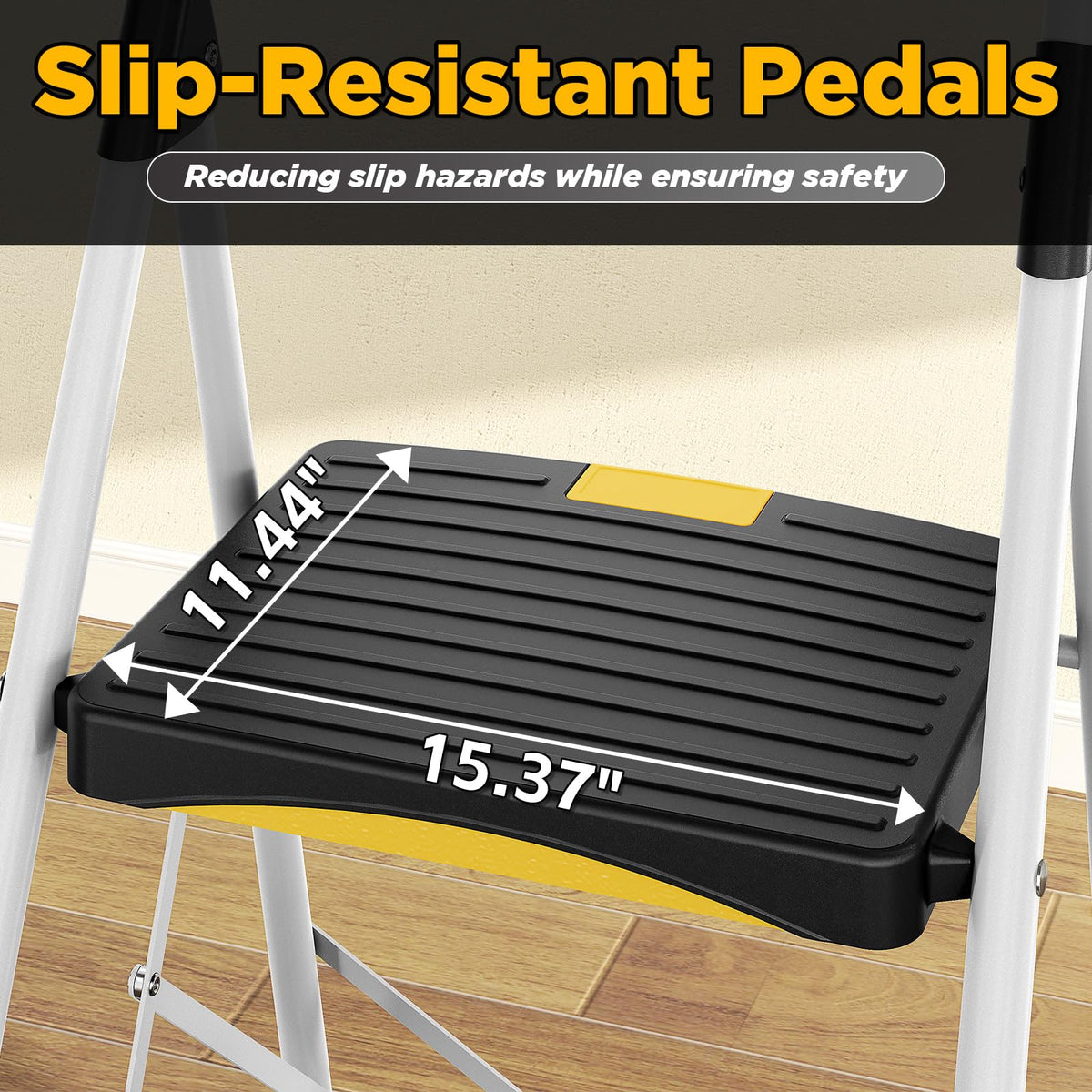 4 Step White Folding Step Stool R349