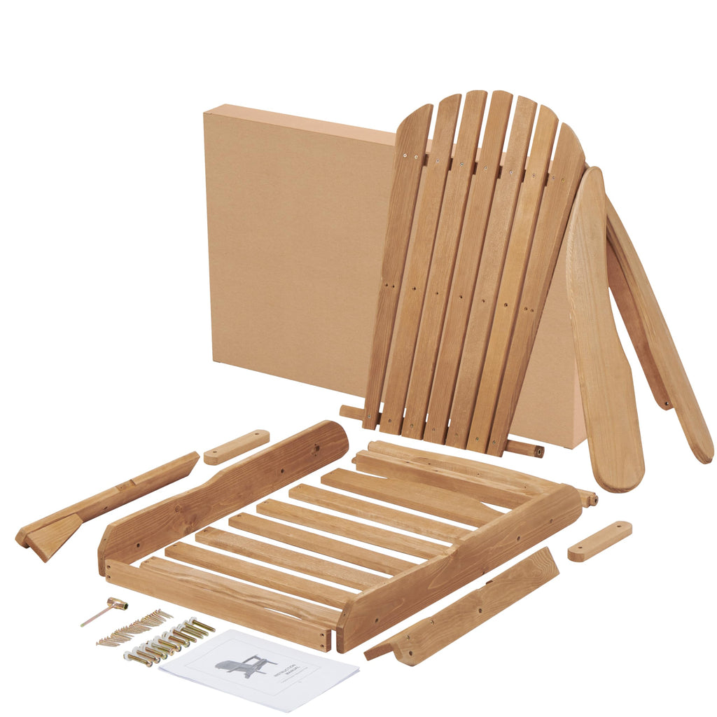 Adirondack Chair Set of 2 Wooden Folding Outdoor Chair U9732