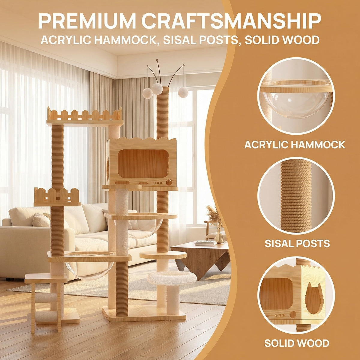 67" Cat Tree Tower with Clear Space Capsule R624133
