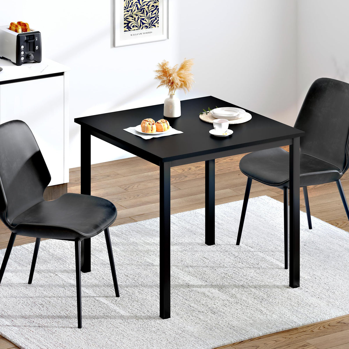Small Square Dining Table 31.5inch Black E7944