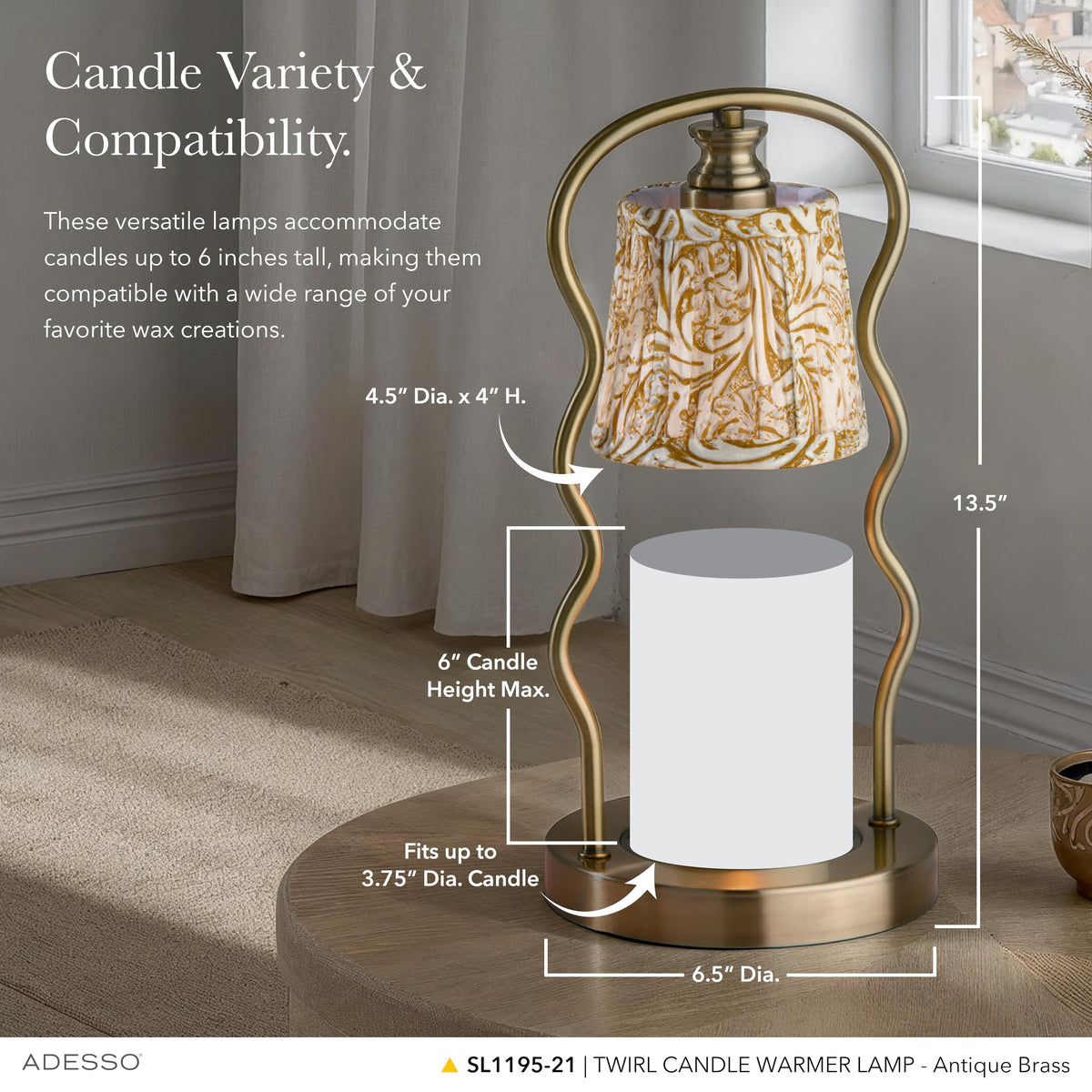 Flameless Candle Warmer Lamp with Adjustable Timer & Dimmable Light B887